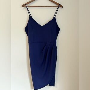 Lulus Navy Blue Draped Bodycon Mini Dress Size Medium
